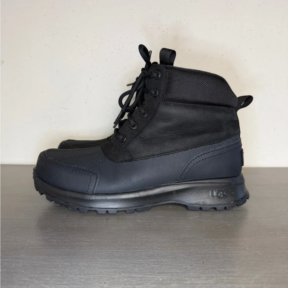 UGG Men's Emmett Duck Boots Waterproof Snow Black Leather High Top Size US 8